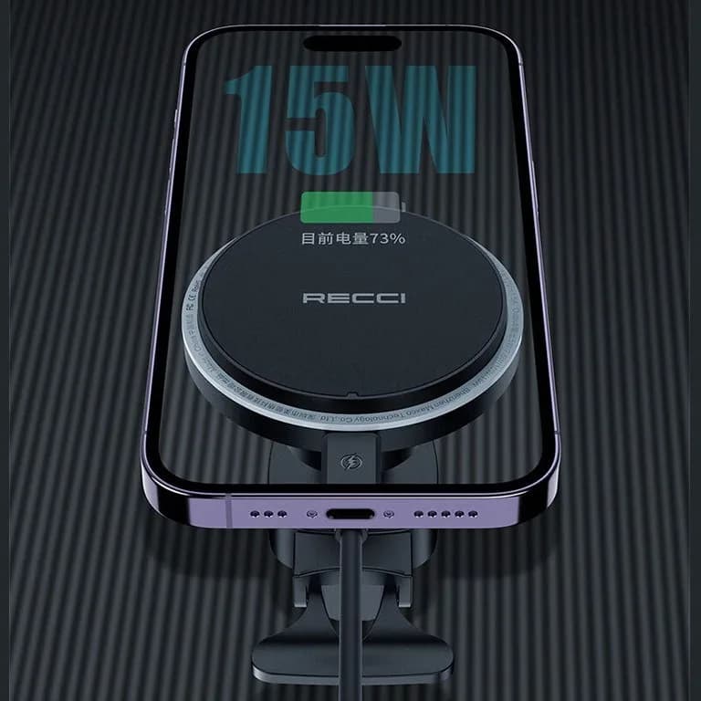پایه نگهدارنده و شارژر بی سیم گوشی موبایل RECCI مدل RHO-C35 — تصویر ۱۱