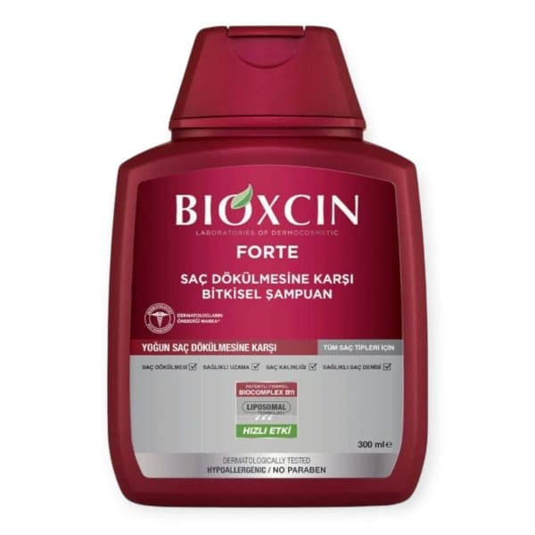 شامپو ضد ریزش قوی بیوکسین مدل فورت (Bioxcin Forte) زرشکی | 300 میل