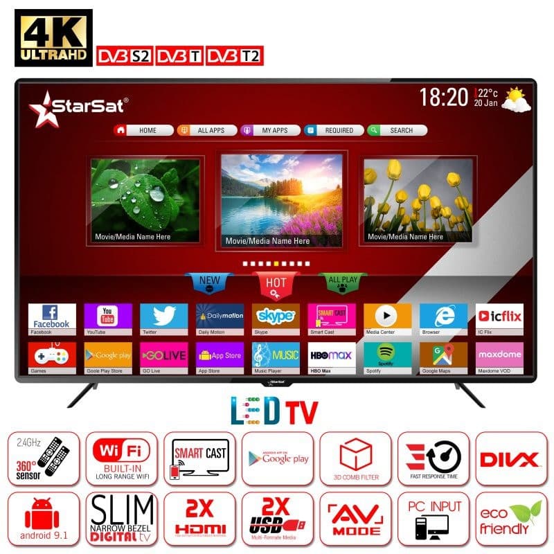تلوزیون ال ای دی استارست 50 اینچ LED SATARSAT 50′ TSM48 — تصویر ۳
