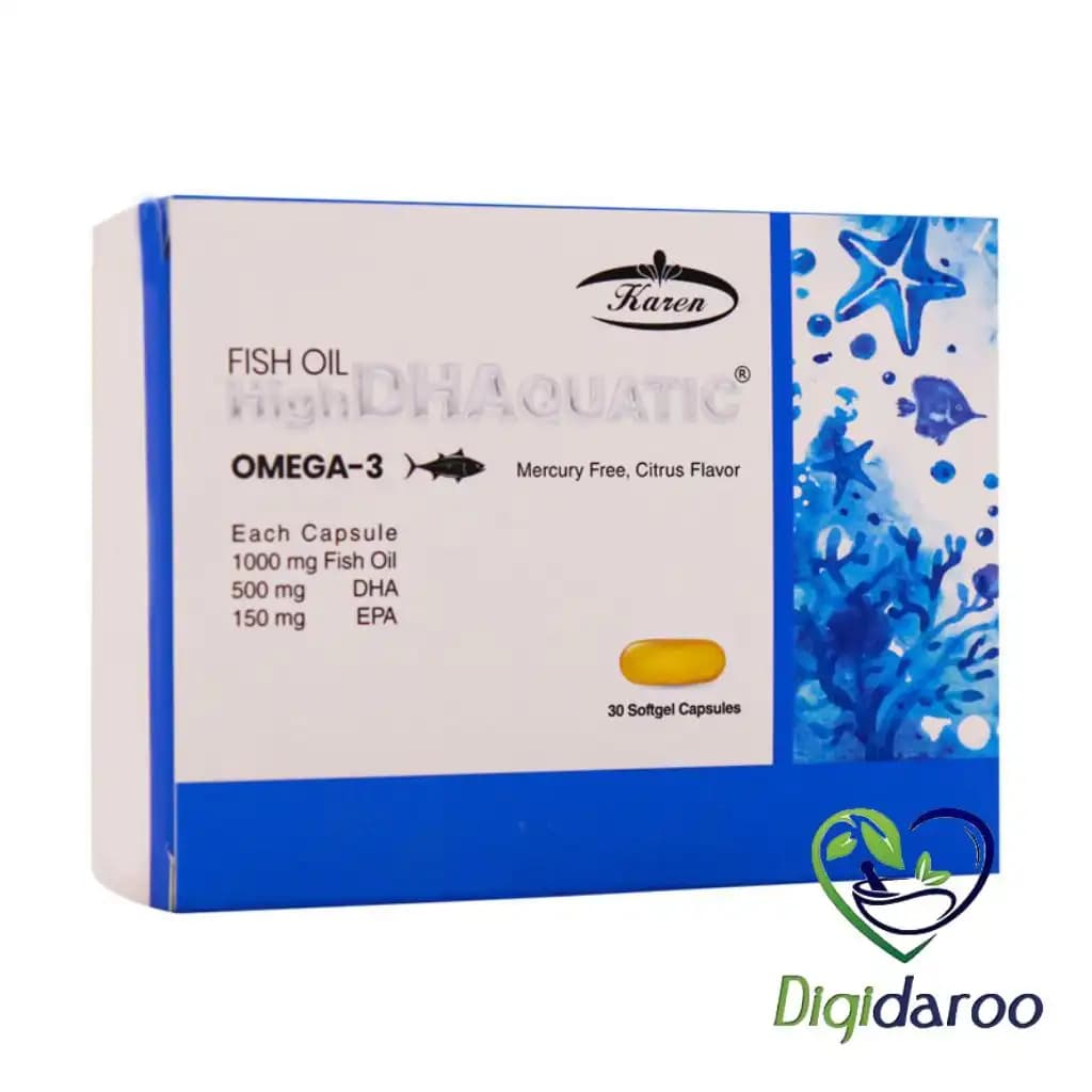 کپسول روغن ماهی حاوی دی اچ ای (DHA) بالا آکواتیک کارن 30 عددی — تصویر ۴
