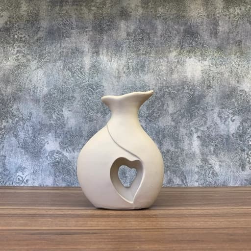 گلدان رومیزی جفتی قلب سبز کرم — تصویر ۷