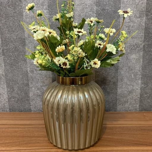 گلدان شیشه ای رنگی نسکافه ای مدل لاوین — تصویر ۳