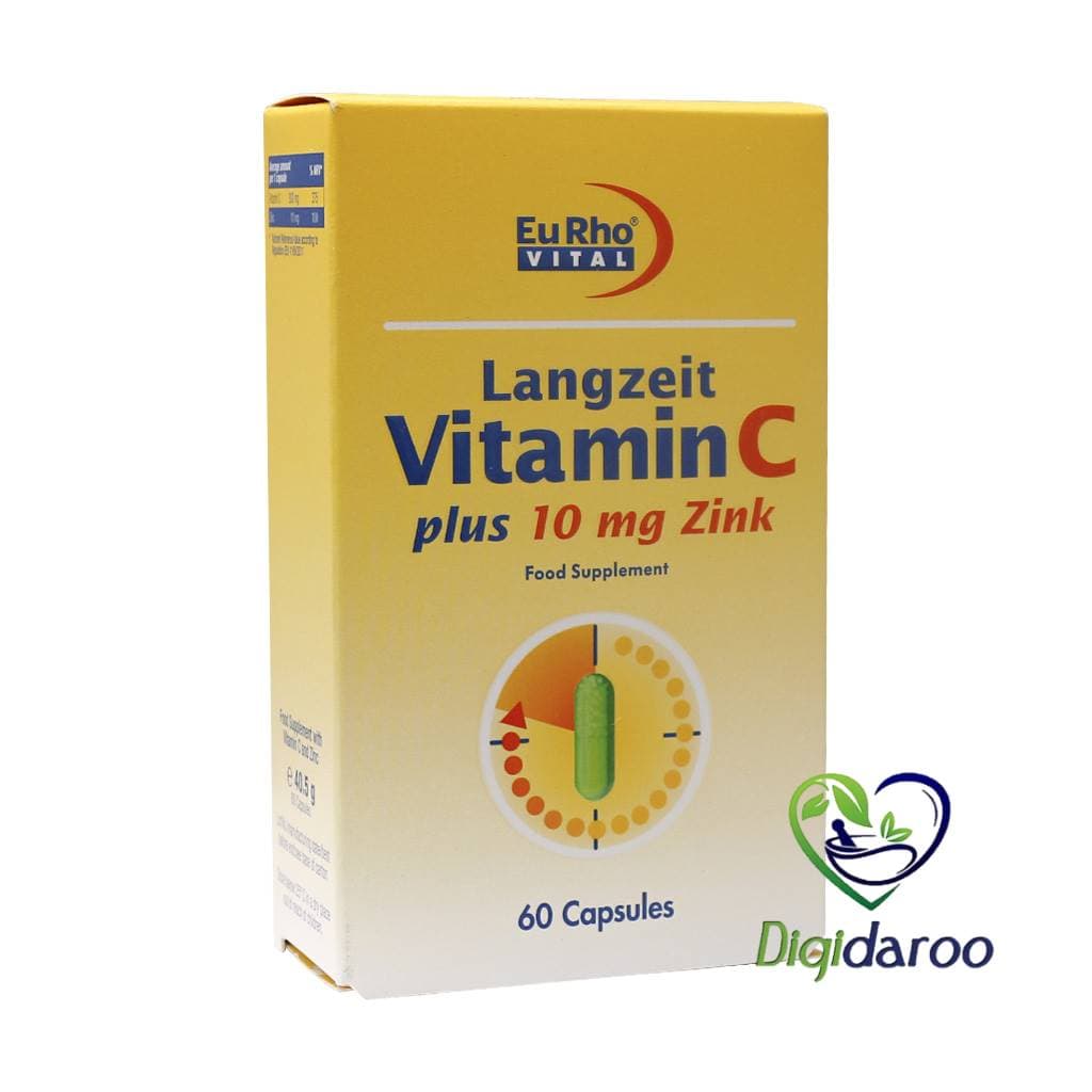 کپسول ویتامین سی و زینک 10 میلی گرم یوروویتال 60 عددی