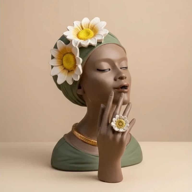 مجسمه جا عودی لیدی مدل گل بابونه — تصویر ۳