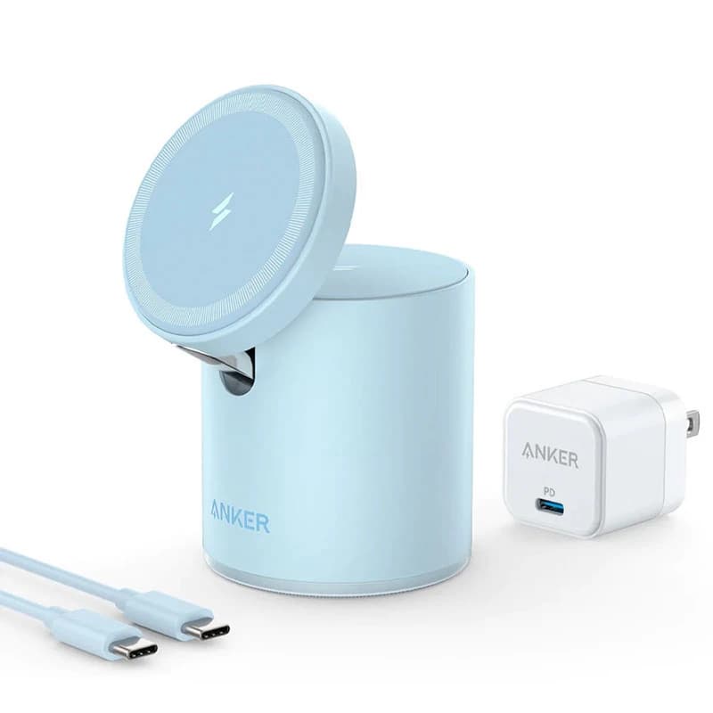 شارژر بی‌سیم 7.5 وات انکر مدل B2568 به همراه شارژر دیواری 20 وات انکر و کابل USB-C به USB-C — تصویر ۳