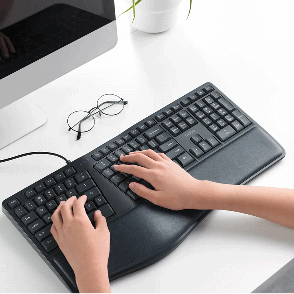 کیبورد سیمی ارگونومیک رپو مدل Rapoo NK8800 Ergonomic Wired Keyboard — تصویر ۷