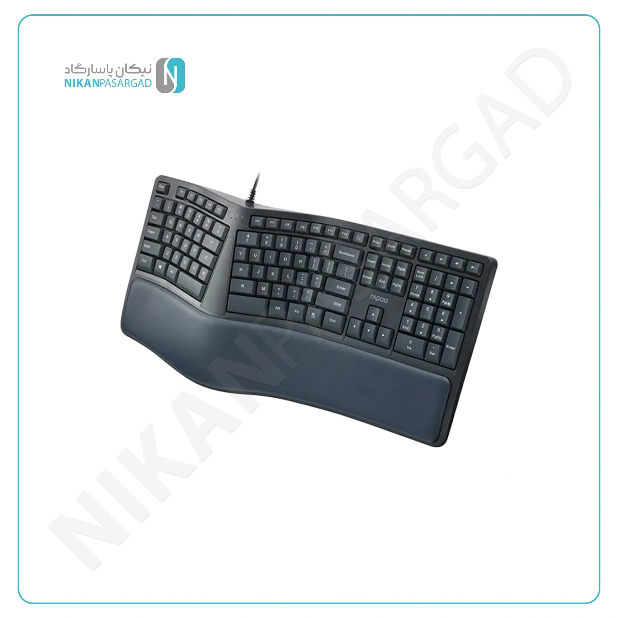 کیبورد سیمی ارگونومیک رپو مدل Rapoo NK8800 Ergonomic Wired Keyboard — تصویر ۴