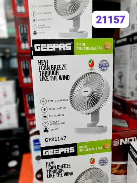 پنکه شارژی جیپاس GF21157 | خرید Geepas Rechargeable Fan — تصویر ۲