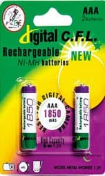 باتری نیم قلمی قابل شارژ دیجیتال سی اف ال مدل CH/1850 بسته 2 عددی — تصویر ۵