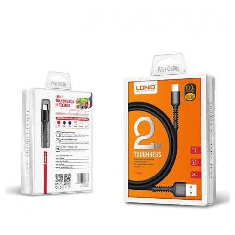 کابل تبدیل USB به USB-C الدینیو مدل LS64 طول 2 متر — تصویر ۳