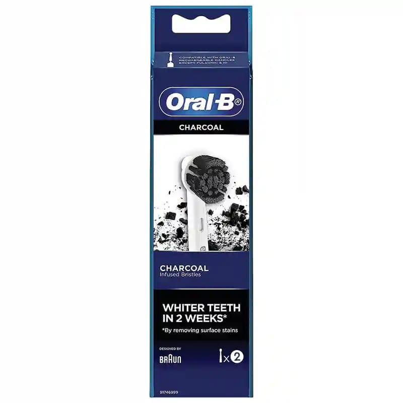 سری یدک مسواک برقی اورال بی زغالی Charcoal بسته 2 عددی — تصویر ۲