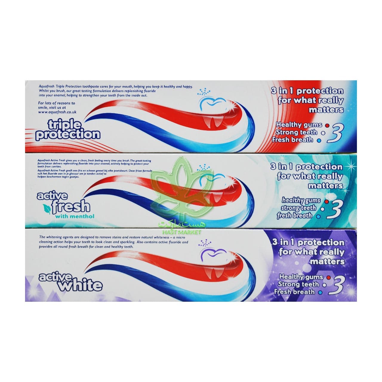 خمیر دندان اکوافرش سفید کننده اکتیو وایت 100 میل – aquafresh — تصویر ۸