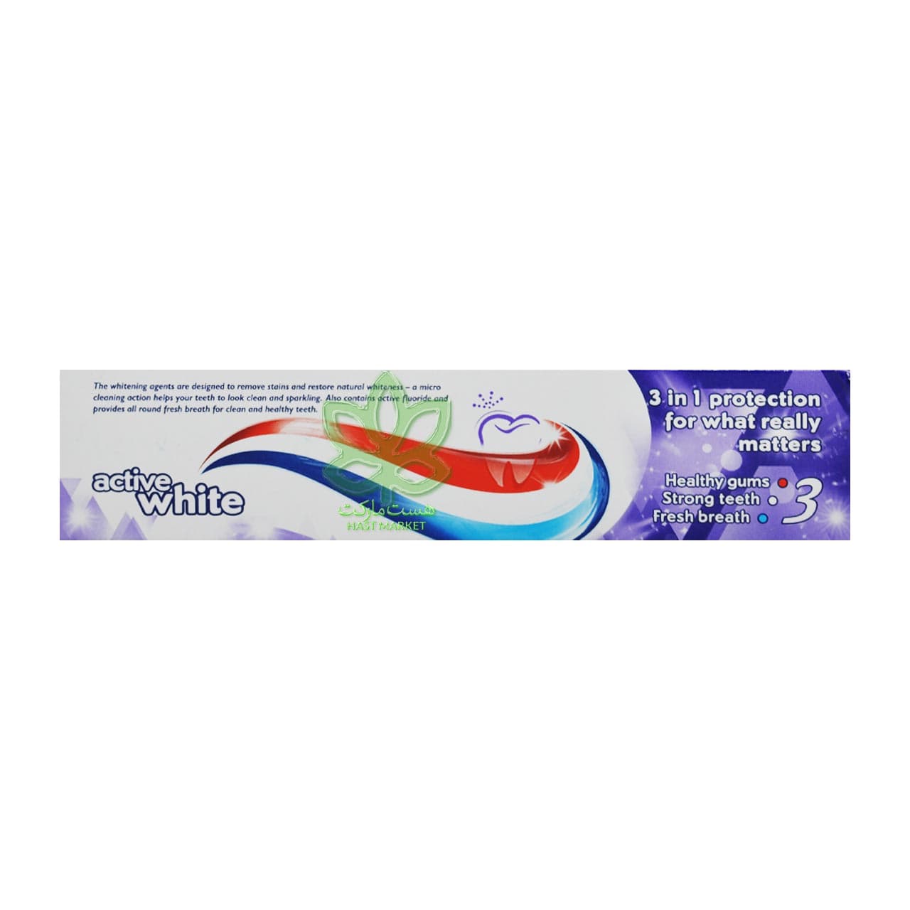 خمیر دندان اکوافرش سفید کننده اکتیو وایت 100 میل – aquafresh — تصویر ۳