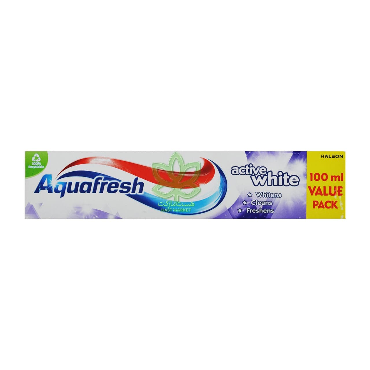 خمیر دندان اکوافرش سفید کننده اکتیو وایت 100 میل – aquafresh