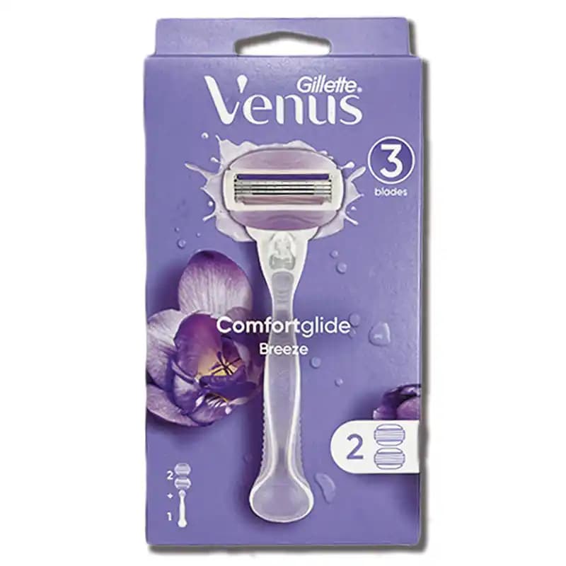 تیغ اصلاح ژیلت ونوس بریز Venus ComfortGlide Breeze با 2 یدک — تصویر ۷
