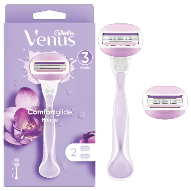 تیغ اصلاح ژیلت ونوس بریز Venus ComfortGlide Breeze با 2 یدک — تصویر ۵