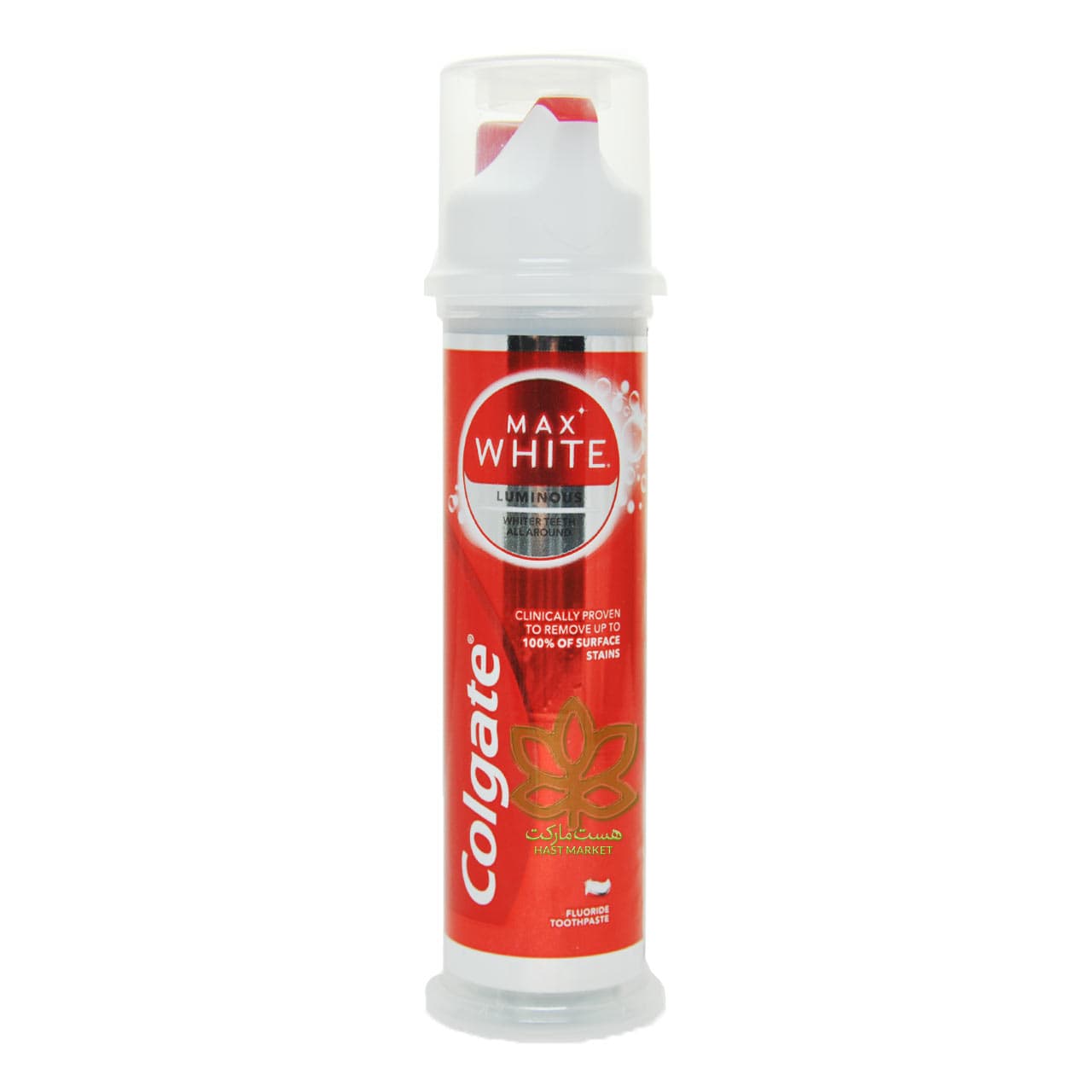 خمیر دندان سفید کننده کولگیت پمپی 100 میل مکس وایت – colgate