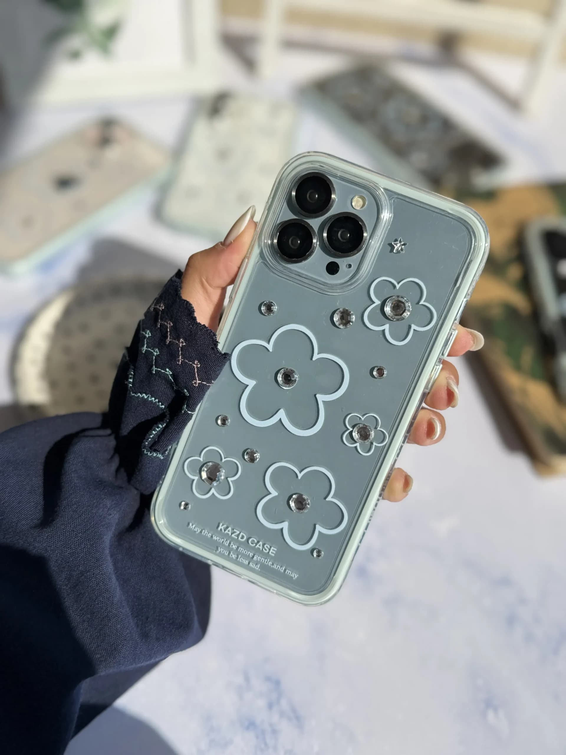 قاب گل آبی نگین دار(کدC2084) — تصویر ۹