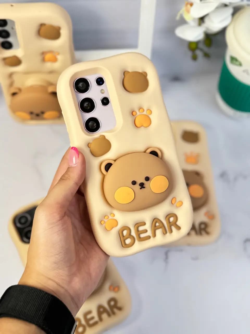 قاب Bear سیلیکونی استند شو آیفون ، سامسونگ ، شیائومی (کدC1519) — تصویر ۳