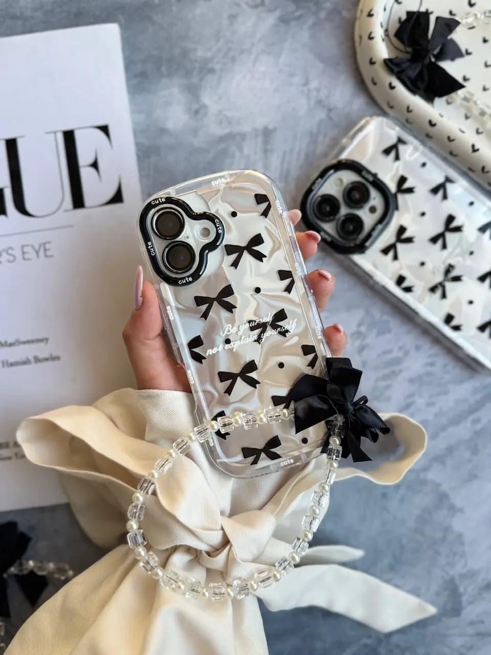 قاب Cute Bow Tie با آویز (کدC2074)