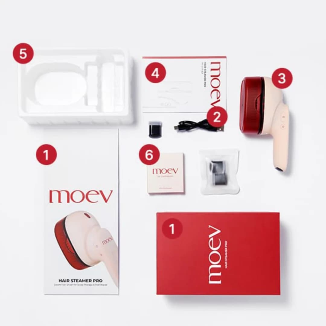 ماساژور و اشعه‌ تراپی پوست سر مدل MOEV Hair Steamer Pro — تصویر ۹