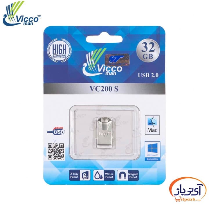 فلش مموری USB2.0 ویکومن 32 گیگابایت مدل VC200 — تصویر ۳