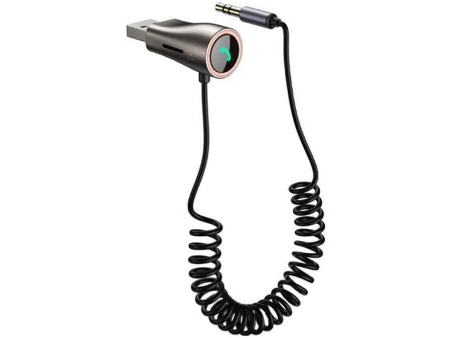 گیرنده بلوتوث خودرو به همراه کابل صدا آییوایکس 1.4 متری راک ROCK B700 AUX Car Bluetooth Player Audio RAU0752