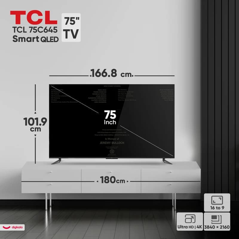 تلویزیون تی سی ال مدل C645 سایز 55 اینچ QLED UHD 4K هوشمند google TV — تصویر ۱۲