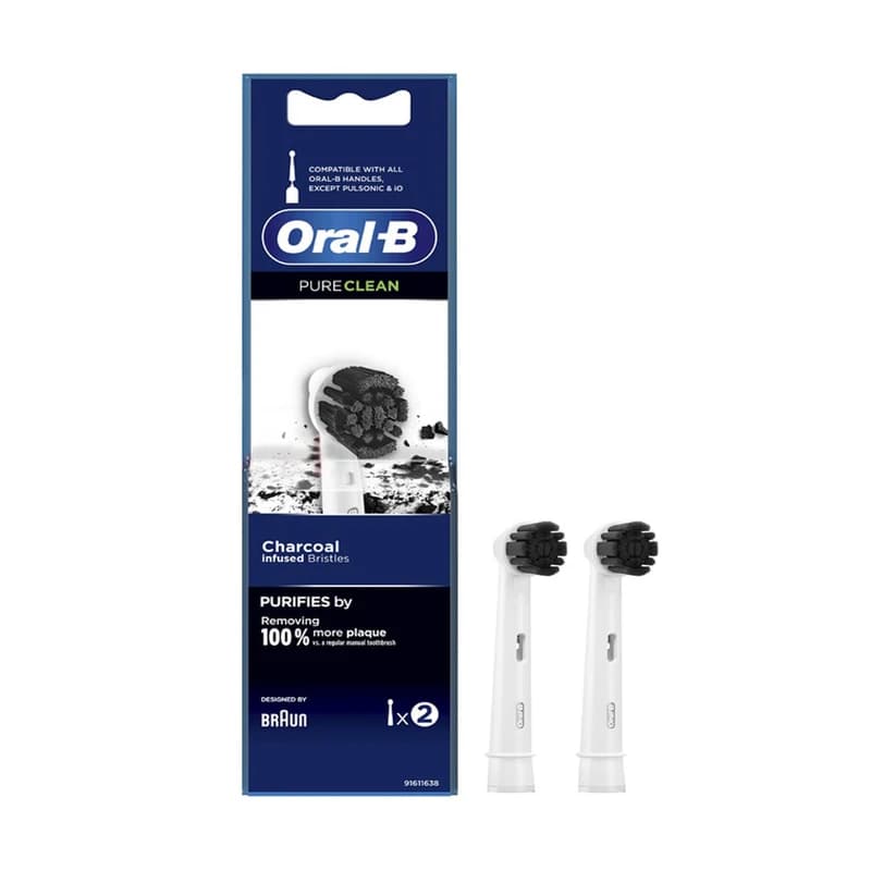 سری یدک مسواک برقی مدل Pure Clean Charcoal بسته 2 عددی اورال-بی