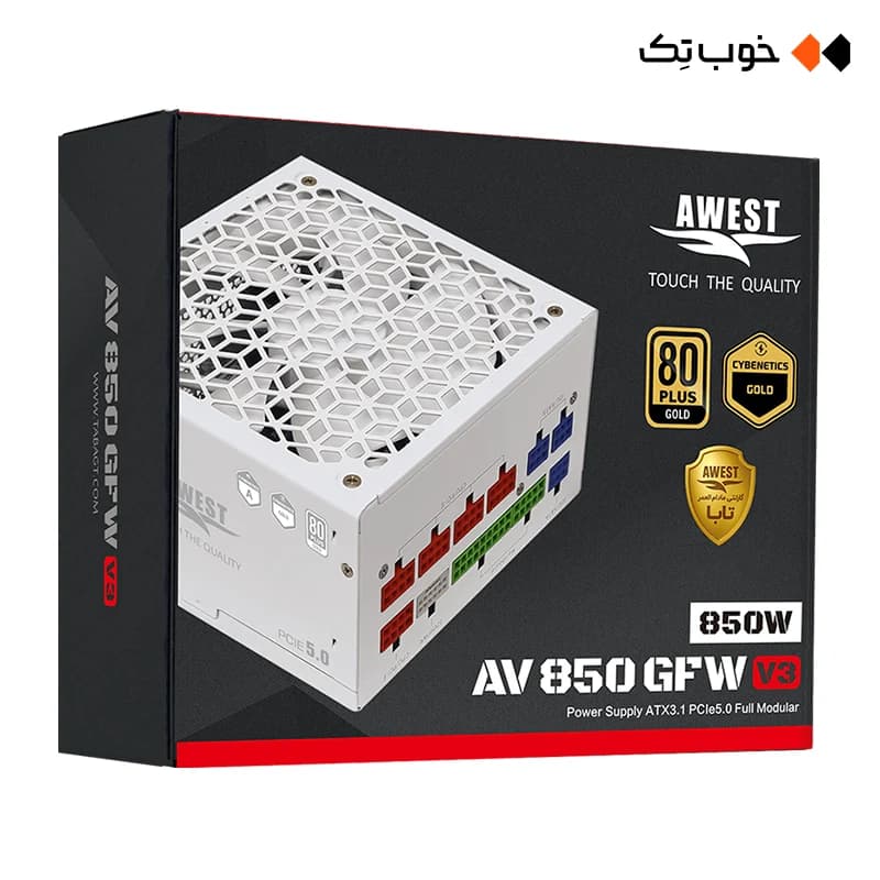 پاور 850 وات فول‌ ماژولار اوست مدل AV850-GFW V3 — تصویر ۵