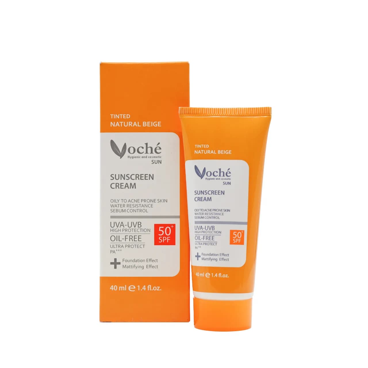 کرم ضد آفتاب SPF 50 پوست چرب بژ طبیعی وچه 40 میلی لیتر