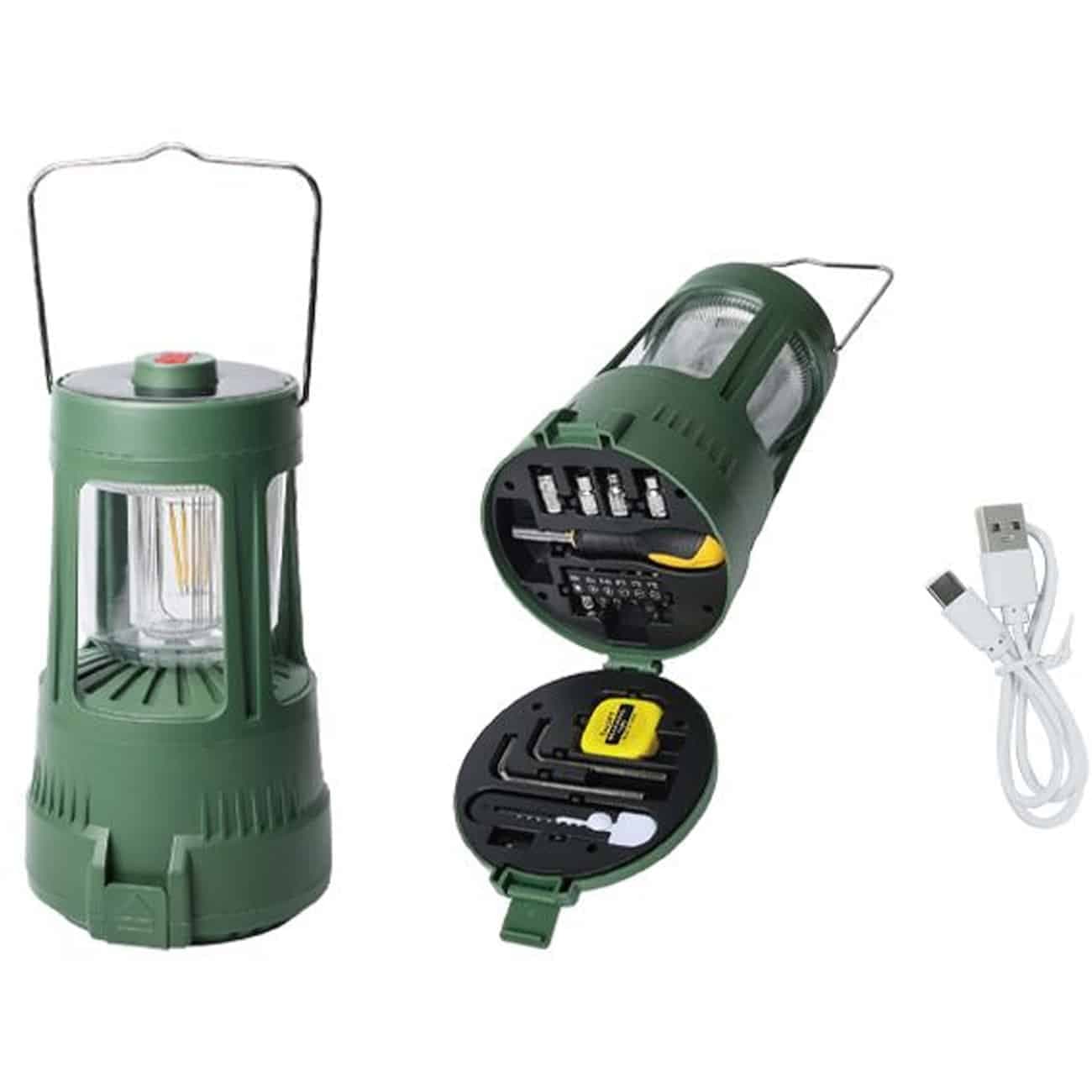 چراغ کمپینگ شارژی خورشیدی مدل HW-7759W با جعبه ابزار داخلی — تصویر ۱۰