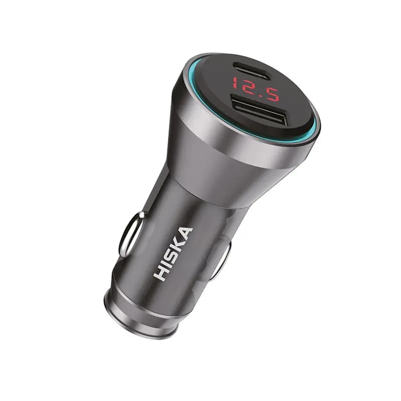 شارژر فندکی HCC-319 هیسکا (HISKA) همراه کابل USB-C