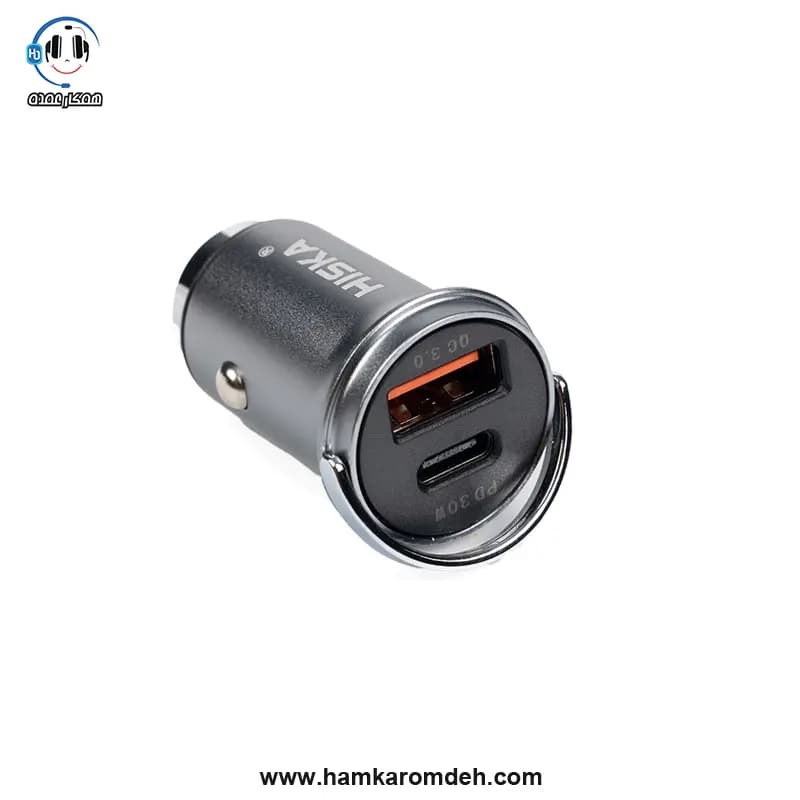 شارژر فندکی HCC-306 هیسکا (HISKA) به همراه کابل USB-C — تصویر ۵