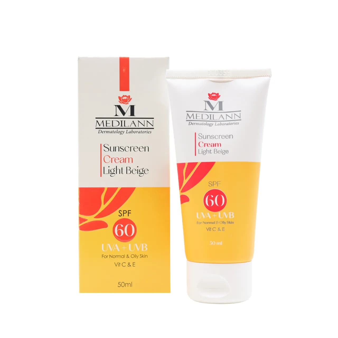 کرم ضد آفتاب بژ روشن مناسب پوست چرب و معمولی SPF 60 مدیلن — تصویر ۲