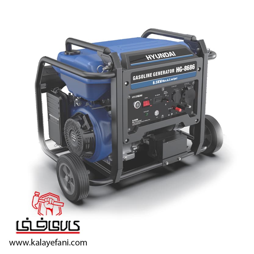 ژنراتور بنزینی هیوندای 8.5 کیلو وات تک سیلندر چهار زمانه مدل HG-8686PRO — تصویر ۶