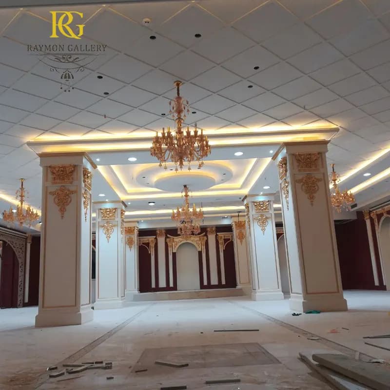 لوستر باکارات طلایی مجلل سبک فرانسوی(12 شاخه)