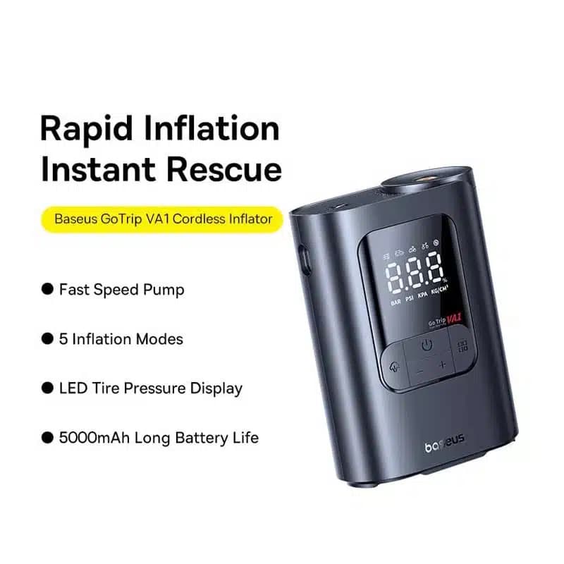 پمپ باد شارژی باسئوس مدل Baseus Gon Trip VA1 Super Mini — تصویر ۴