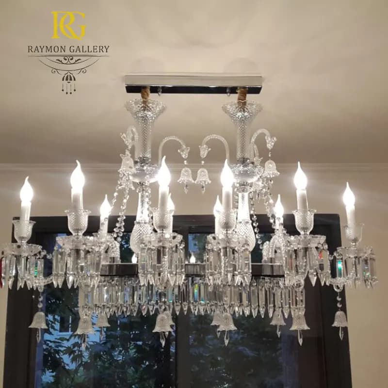 لوستر باکارات خطی مدل مستطیل (10 شاخه)