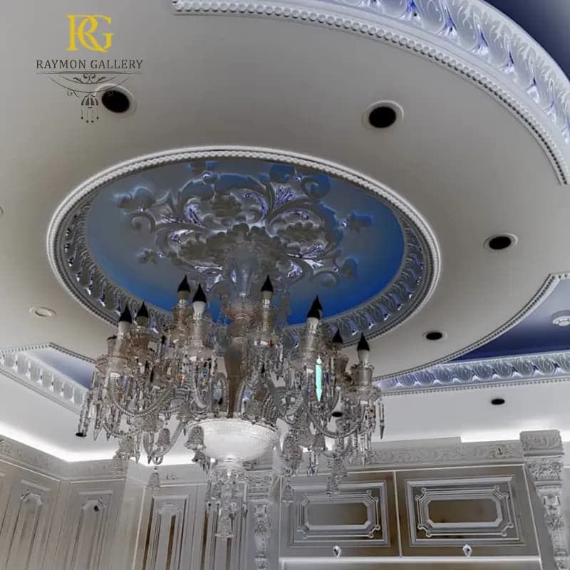 لوستر باکارات نقره ای لوکس(15 شاخه)