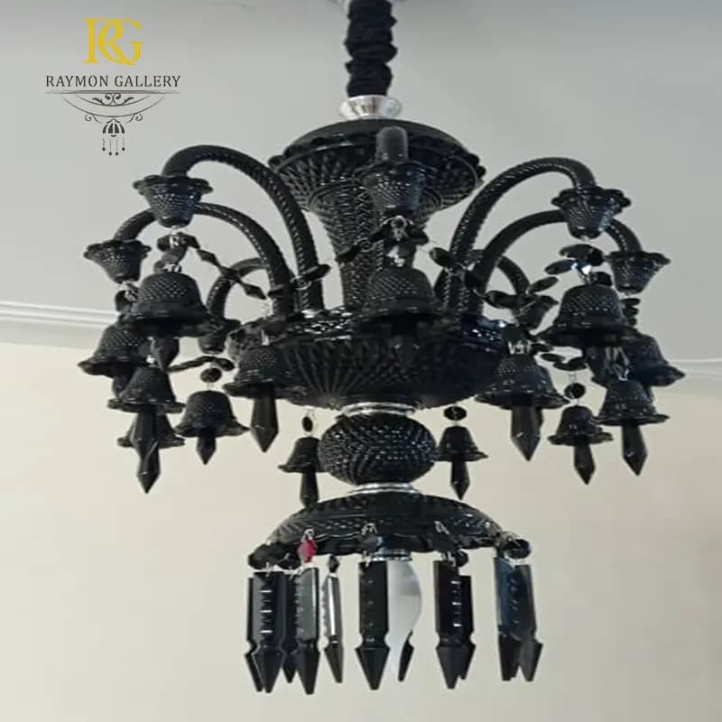 لوستر لنتر باکارات مشکی لوکس — تصویر ۳