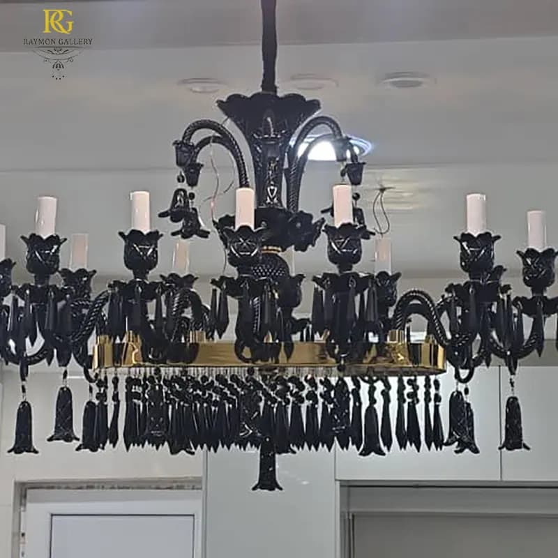 لوستر باکارات خطی مشکی طراحی جدید(12 شاخه)
