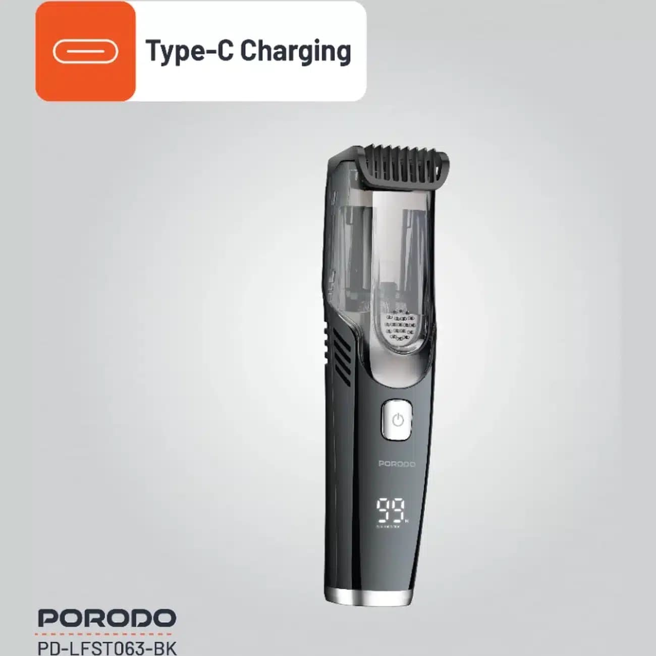 ماشین اصلاح شارژی پورودو Porodo مدل PD-LFST063-BK با قابلیت مکش — تصویر ۷