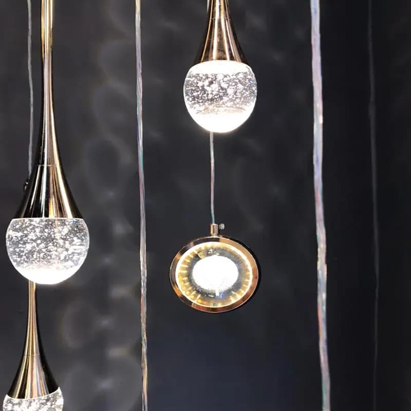 لوستر آویز کریستال چندحبابی مدرن