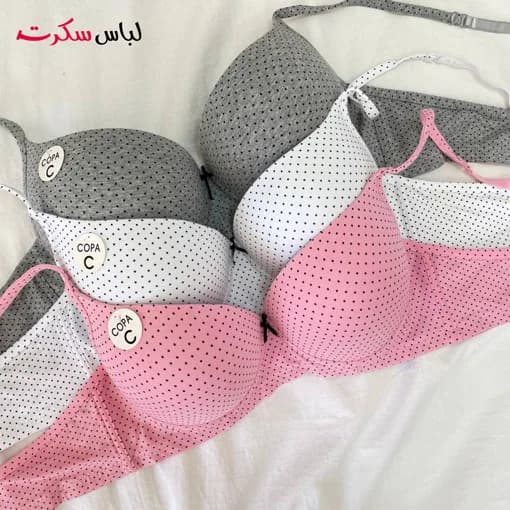 سوتین اسفنجی فنردار خالدار ls2876