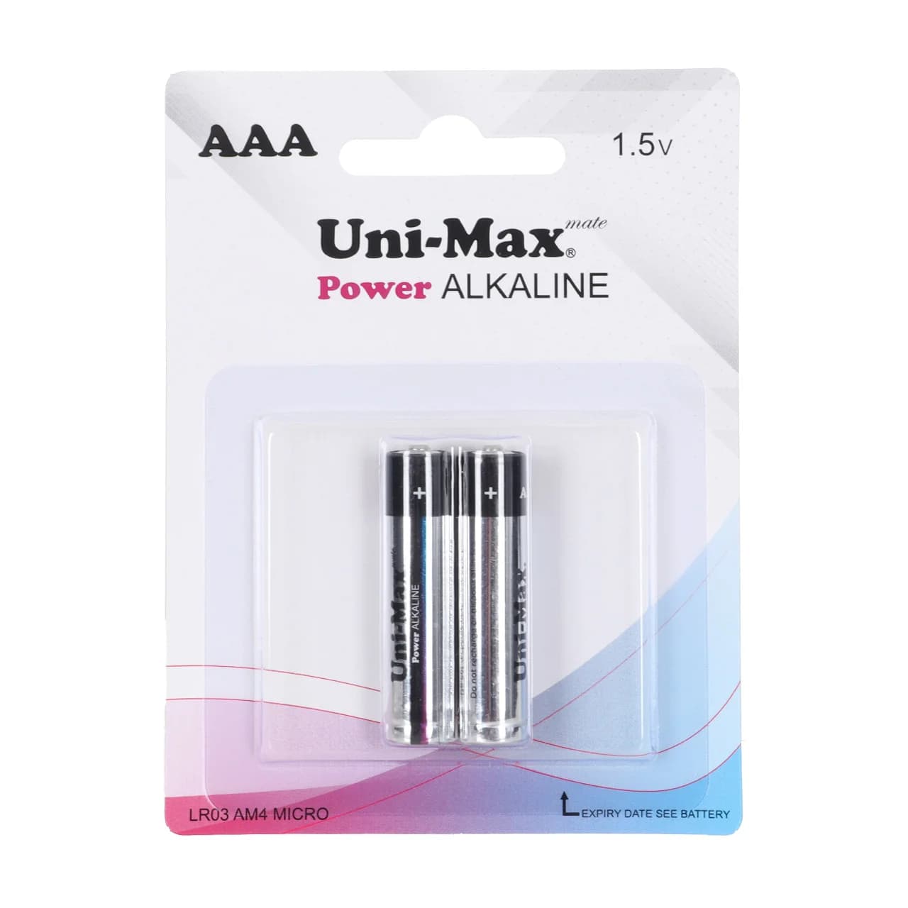 باتری نیم قلم Uni-Max AAA مدل Alkaline LR03 (بسته 2 عددی)