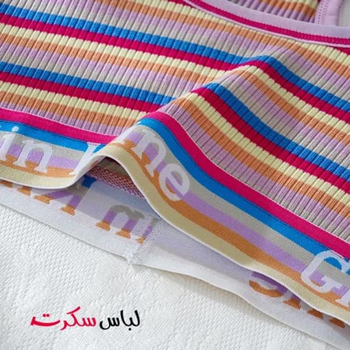 ست نیم تنه شورت اسپرت رنگین کمان lsws1117 — تصویر ۹