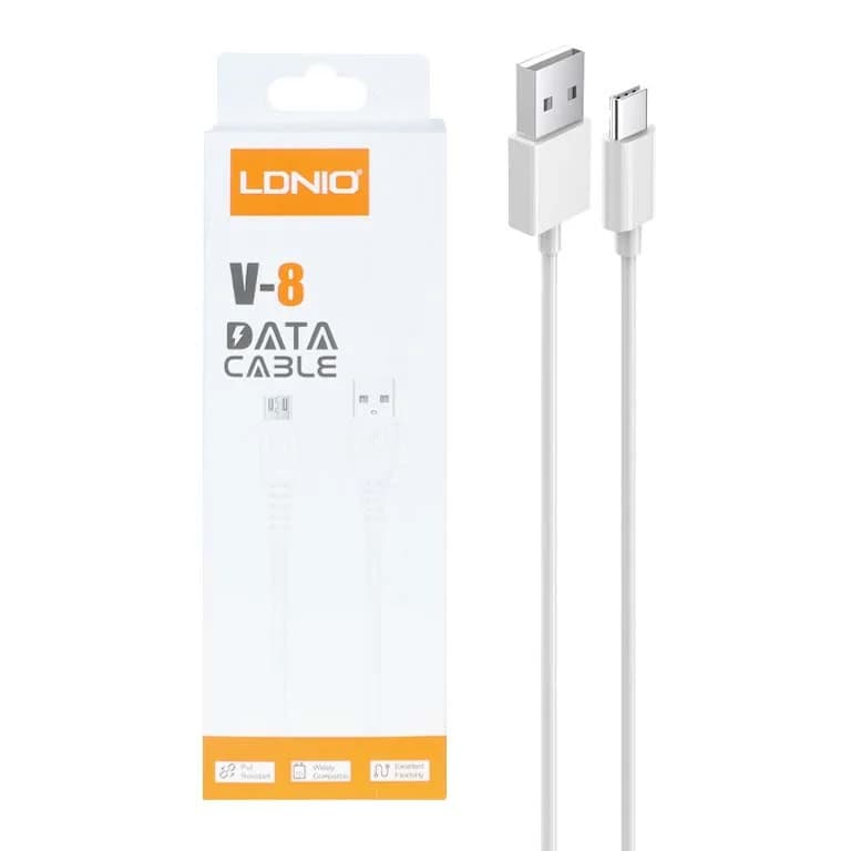 کابل شارژ اندروید LDNIO مدل V8 – سفید