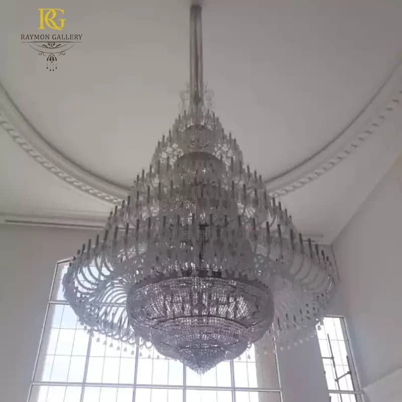 لوستر هرمی طبقاتی سبک باکارات باشکوه (155 شاخه) — تصویر ۷