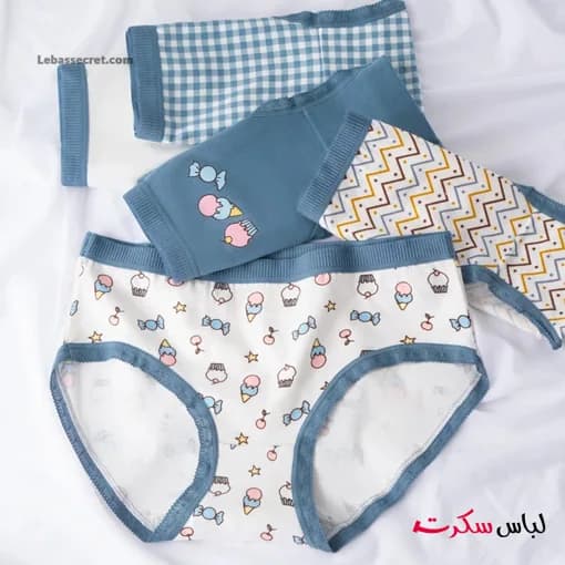 شورت نخی زنانه فانتزی پک 3عددی c12